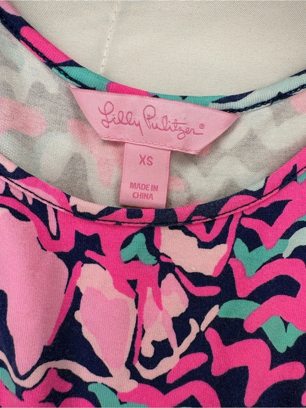 Lilly Pulitzer XS Pink Navy Lobster Print Sleeveless Romper Drawstring Waist